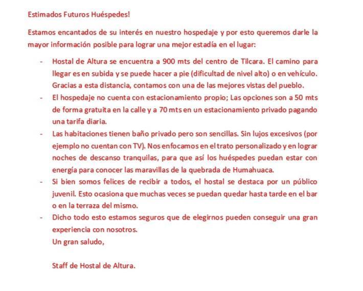 Hostal De Altura 蒂尔卡拉 外观 照片